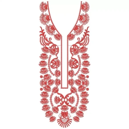 Long U Shaped Single Color Neckline Design