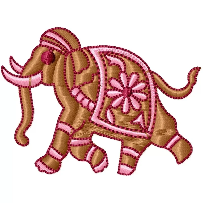 2x2 Indian Marriage Elephant Embroidery Design