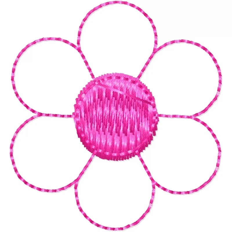 2x2 Outline Flower Design Pattern Embroidery