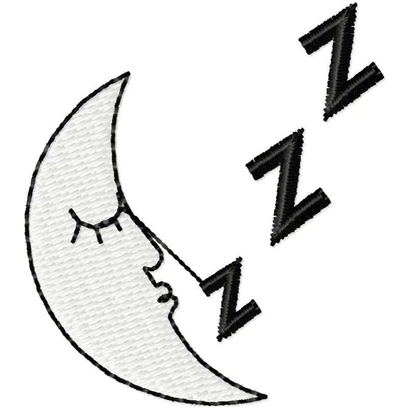 2x2 Sleeping Moon Embroidery Design 2x2 Sleeping Moon Embroidery Design