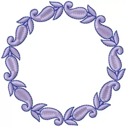 4x4 Circle Flora Frame Embroidery Design