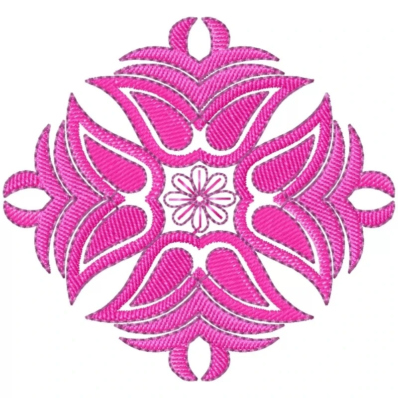 4x4 Floral With Flower Outline In Between Embroidery Design 4x4 Floral With Flower Outline In Between Embroidery Design