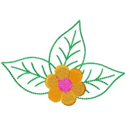 4X4 Flower Leaves Embroidery Design For Purses