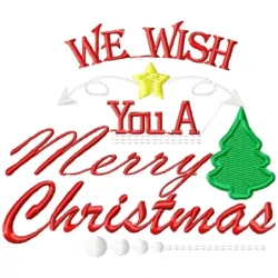 4x4 Merry Christmas Quote Machine Embroidery Design