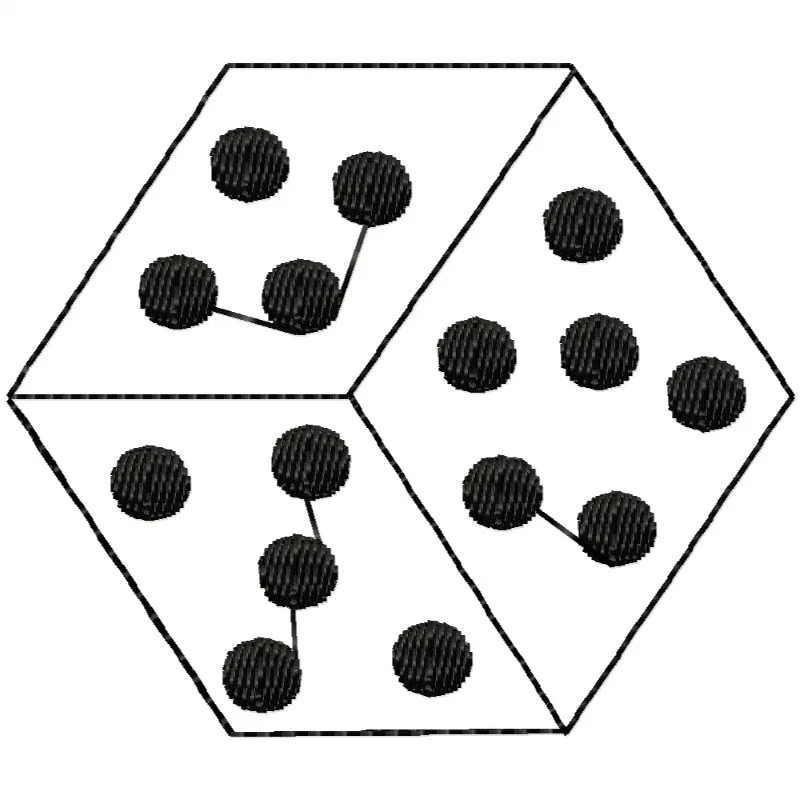 4x4 Simple Dice Embroidery Design