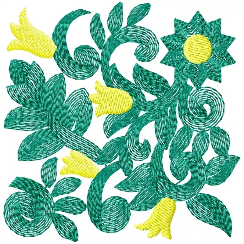 4x4 Square Floral Machine Embroidery 4x4 Square Floral Machine Embroidery