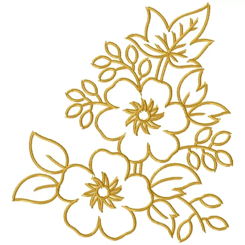 8x8 Floral Outline Embroidery Design 8x8 Floral Outline Embroidery Design