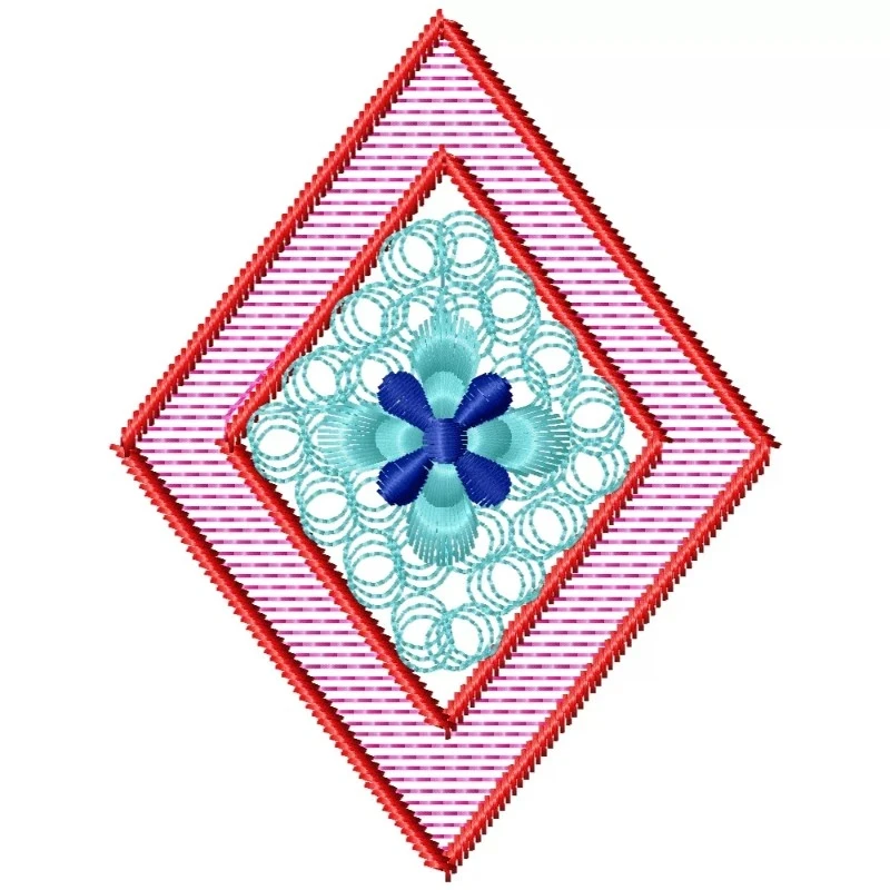 Abstract Flower Shape Embroidery Design
