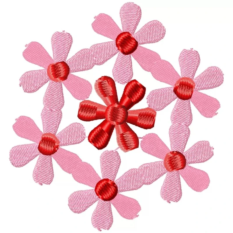 Abstract Flowers Embroidery Deisgn Pattern