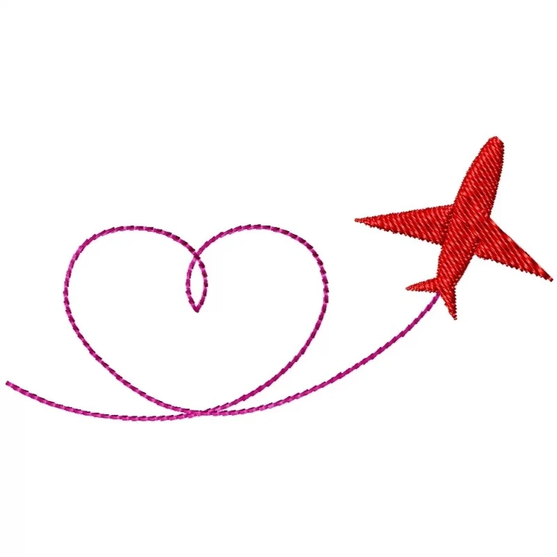 Airplane Valentine Embroidery Design Airplane Valentine Embroidery Design
