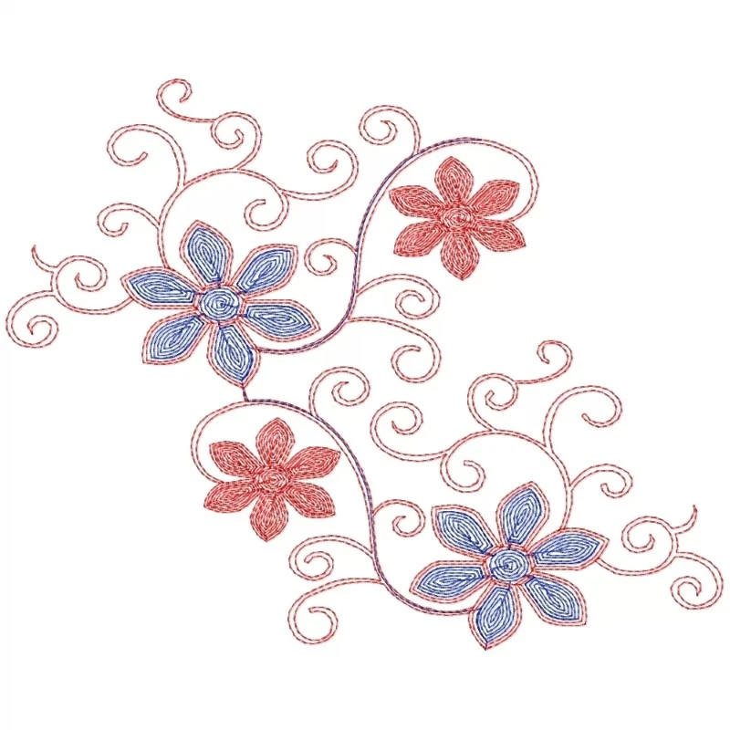 Allover Flowers Embroidery Design Allover Flowers Embroidery Design