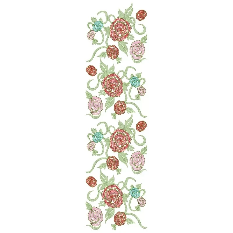 Allover Roses Lineart Embroidery Pattern For Large Hoops Allover Roses Lineart Embroidery Pattern For Large Hoops