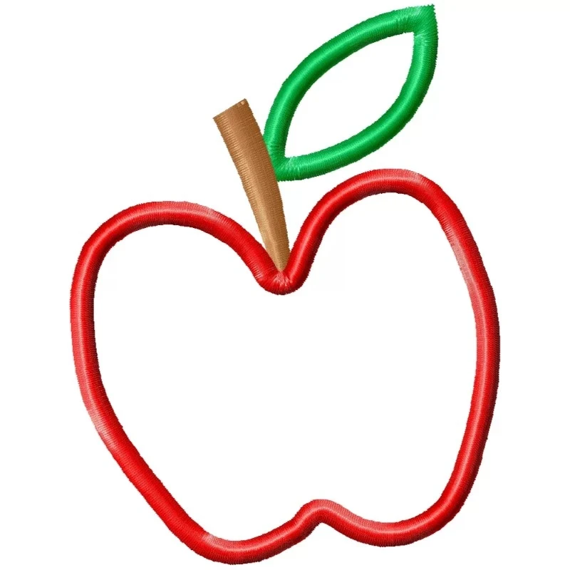 Apple Outline Machine Embroidery