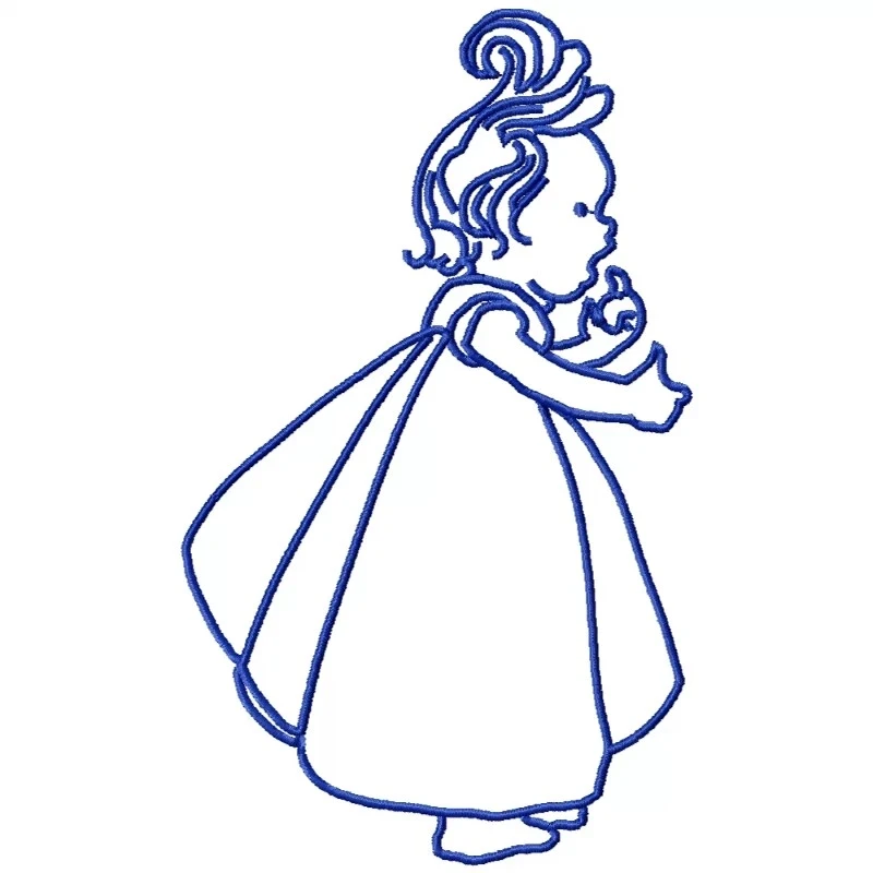 Baby Doll Outline Embroidery For Baby Towel Baby Doll Outline Embroidery For Baby Towel