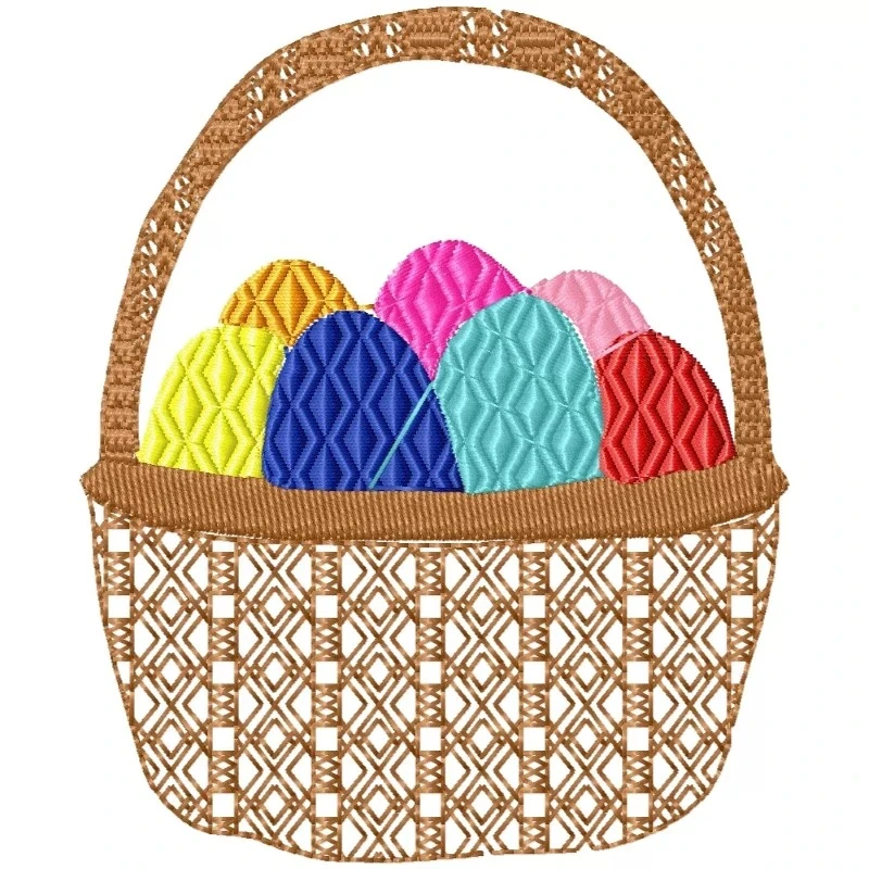 Basket Filled Of Easter Eggs Embroidery Design Basket Filled Of Easter Eggs Embroidery Design