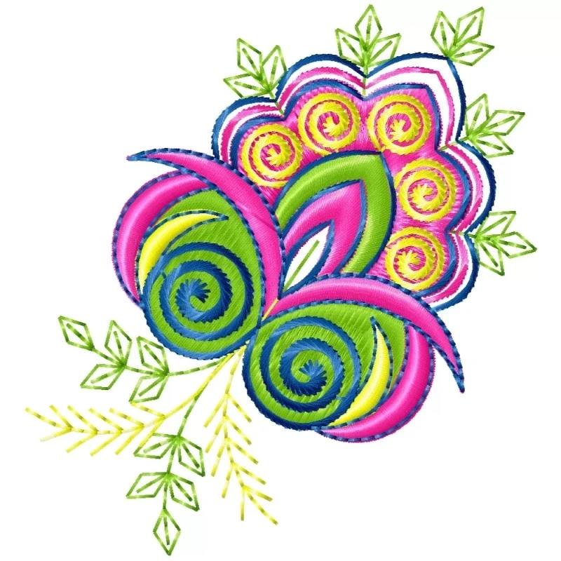 Beautiful And Colorful Butta Embroidery Design