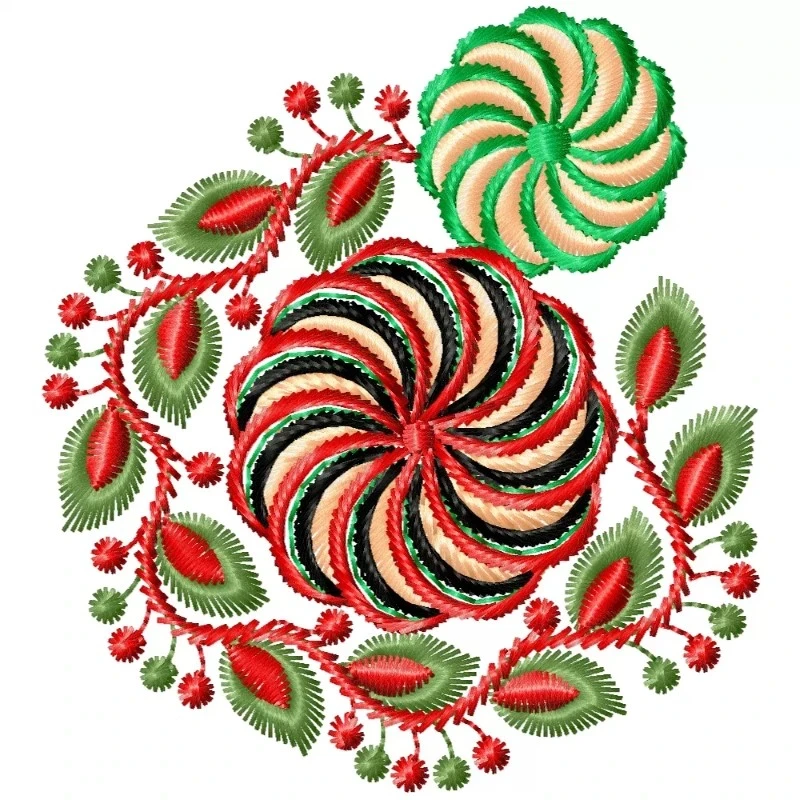 Beautiful Floral Circle Embroidery Design