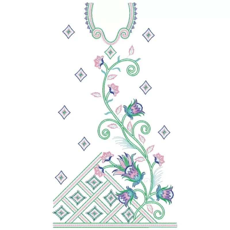 Beautiful Full Embroidery Design For Dress