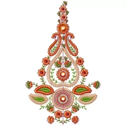 Beautiful Indian Paisley Butta Embroidery Design