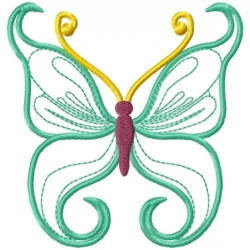 Beautiful Outline Butterfly Machine Embroidery Design