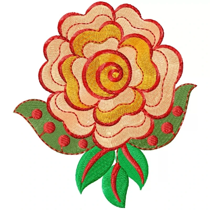 Beautiful Rose With Leaf Embroidery Design Beautiful Rose With Leaf Embroidery Design