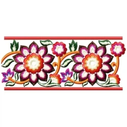 Big Indian Floral Border Embroidery Design