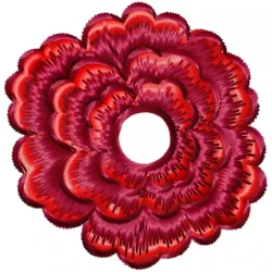 Big Red Rose Flower Embroidery Design