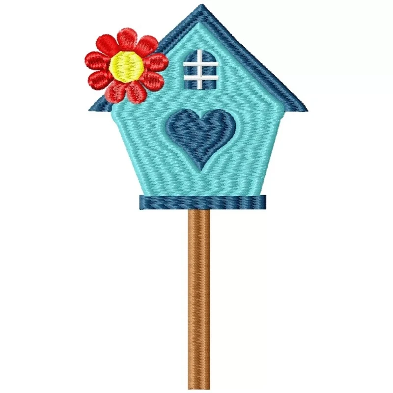 Bird House Embroidery Design