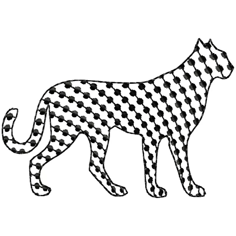 Black Dot Cheetah Embroidery Design