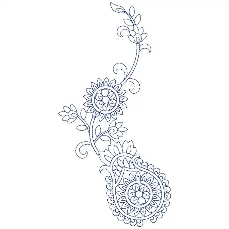 Blue work floral pot designs Blue work floral pot designs
