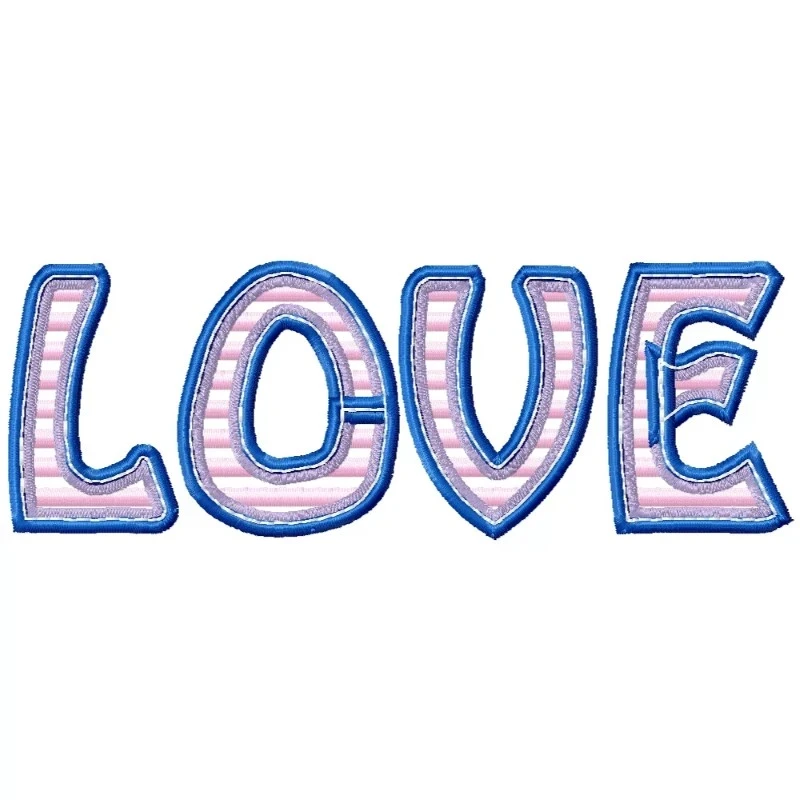 Bold LOVE Quote Embroidery Design