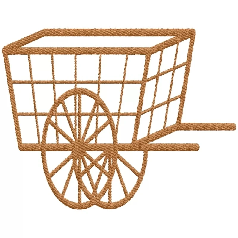 Bullock Cart Embroidery Design