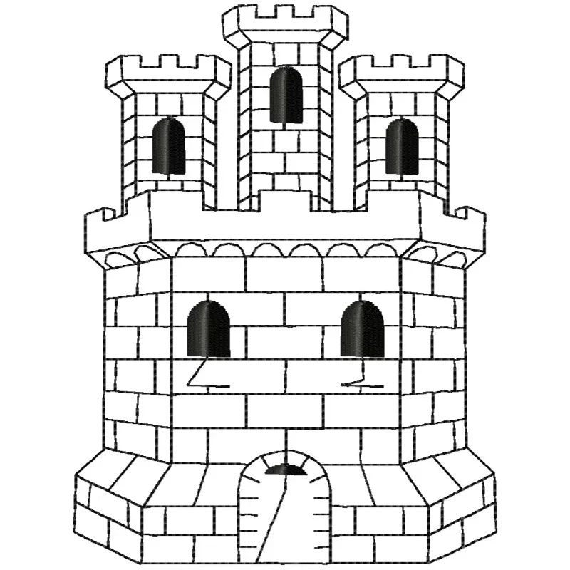 Castle Machine Embroidery Design