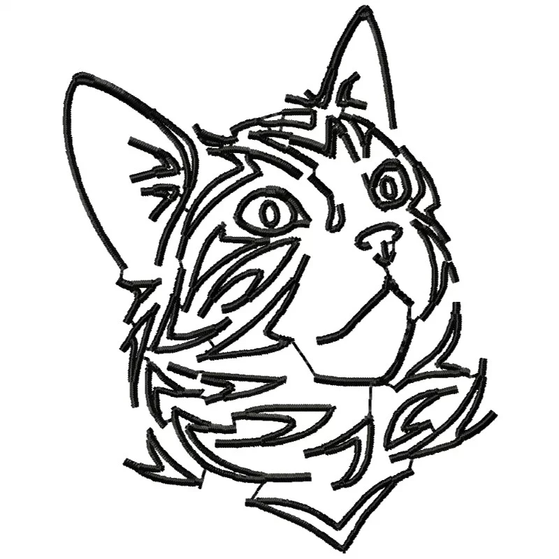 Cat Tribal Embroidery Design Cat Tribal Embroidery Design