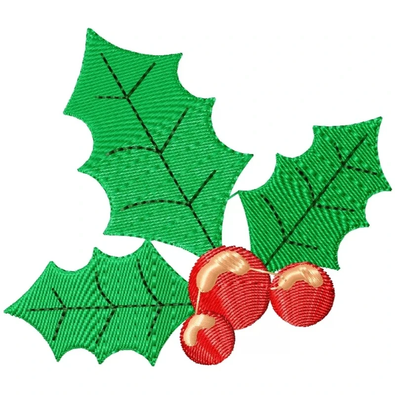 Christmas Berries With Leves Machine Embroidery Christmas Berries With Leves Machine Embroidery