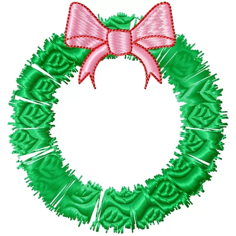 Christmas Holly Leaves Frame Embroidery Design