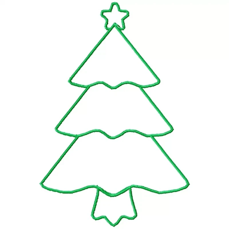 Christmas Tree Outline With Star Stain Border Embroidery Design Christmas Tree Outline With Star Stain Border Embroidery Design