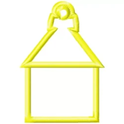 Chrtimas Ornament House Outline Embroidery Design