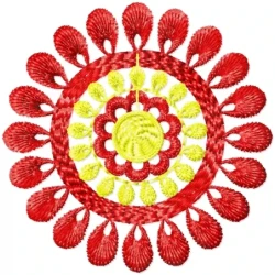 Circle Floral Embroidery Design