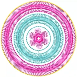 Circle In Circle With Flower In Middle Embroidery Design
