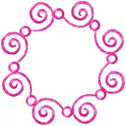 Circle Outline Frame Machine Embroidery Design