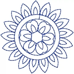 Circle Qulit BlueWork Embroidery Design