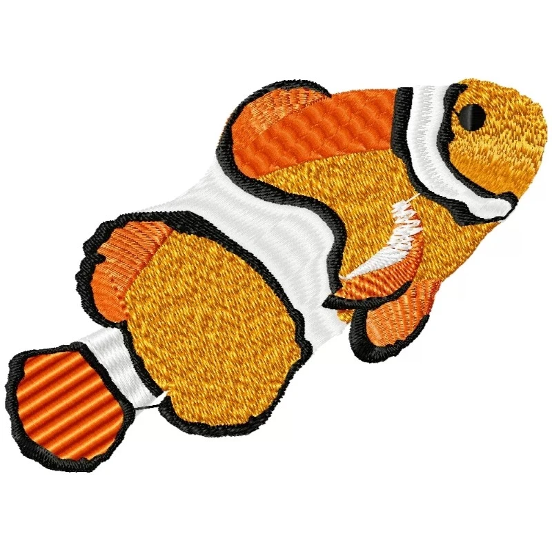 Clownfish Embroidery Design Clownfish Embroidery Design