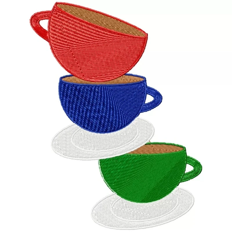 Coffee Cups EmborideryShristi Design