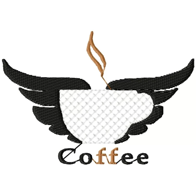 Coffee Logo Embroidery Design Coffee Logo Embroidery Design