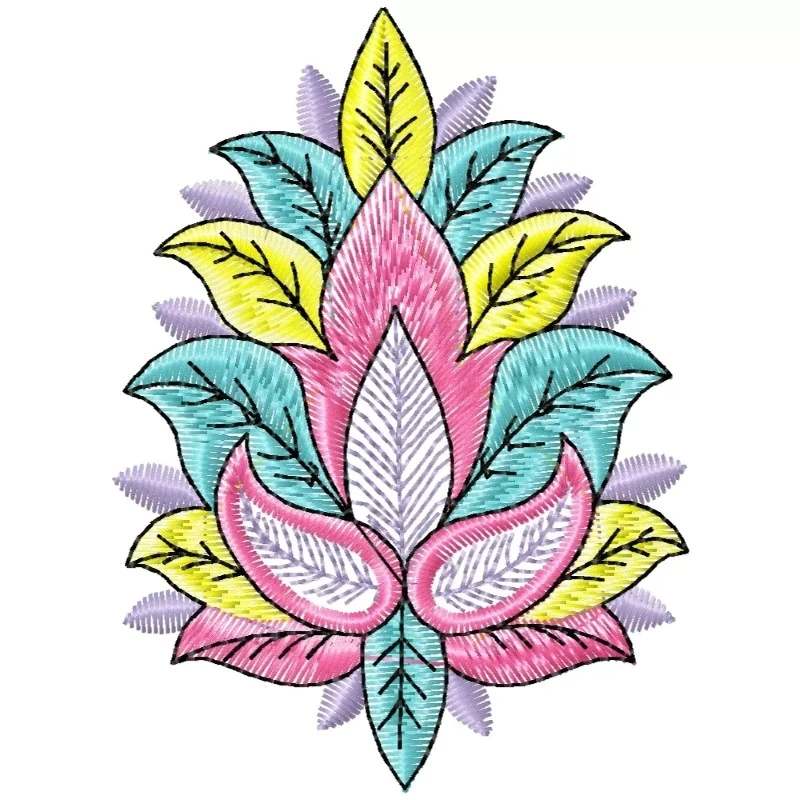 Coloful Lotus Type Embroidery Design Coloful Lotus Type Embroidery Design