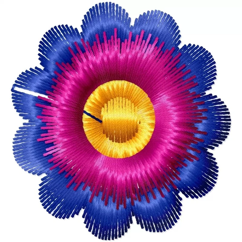 Color Bended Flower Machine Embroidery Design Color Bended Flower Machine Embroidery Design
