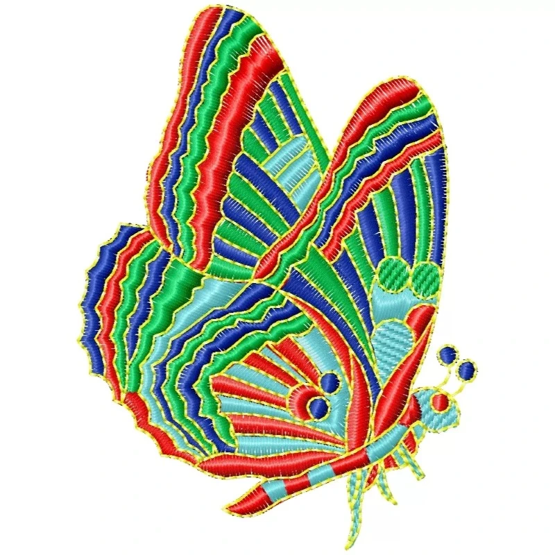 Colorful Butterfly Embroidery Design