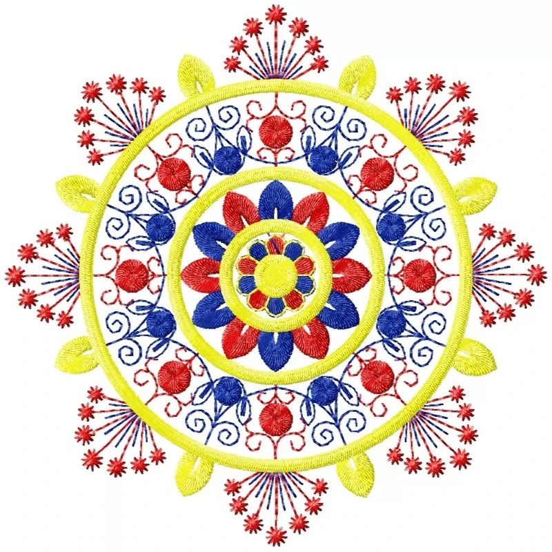 Colorful Circle Floral Pattern Design