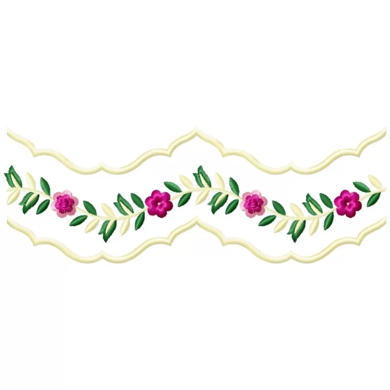 Colorful Embroidery Dress Bottom Border Design